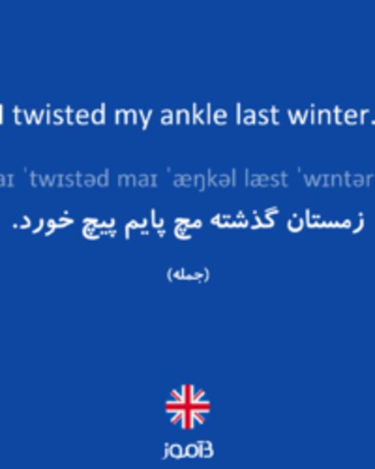  تصویر I twisted my ankle last winter. - دیکشنری انگلیسی بیاموز