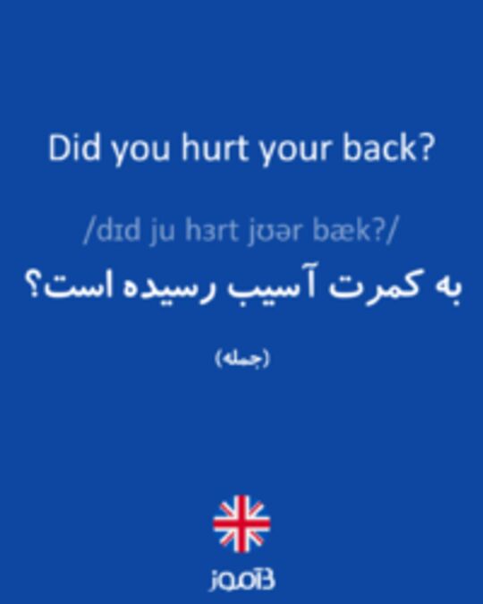  تصویر Did you hurt your back? - دیکشنری انگلیسی بیاموز