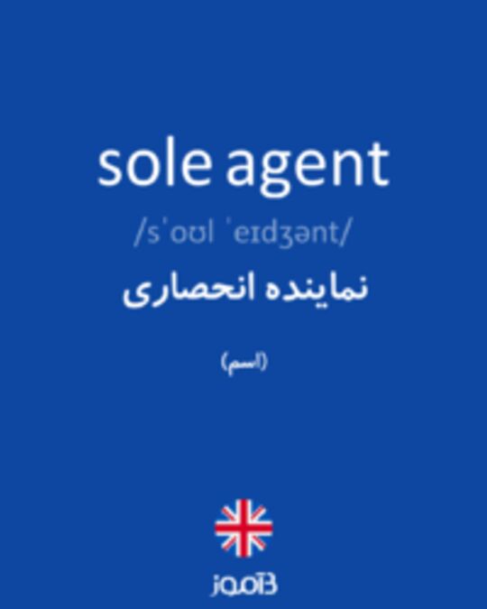  تصویر sole agent - دیکشنری انگلیسی بیاموز