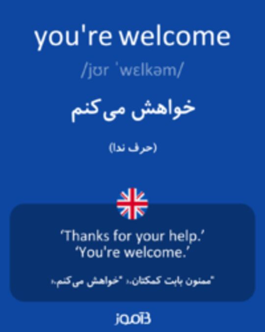  تصویر you're welcome - دیکشنری انگلیسی بیاموز