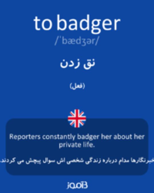  تصویر to badger - دیکشنری انگلیسی بیاموز