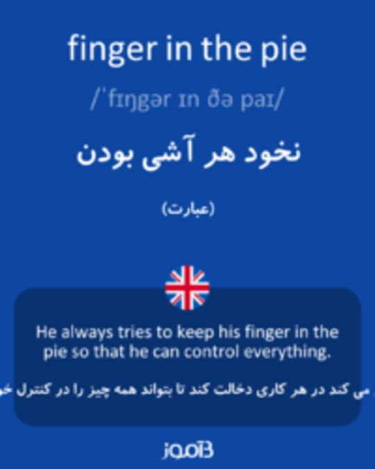  تصویر finger in the pie - دیکشنری انگلیسی بیاموز