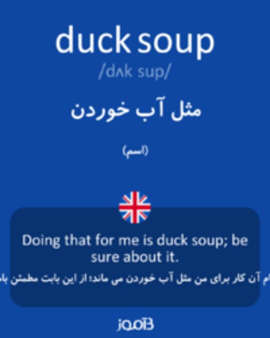 تصویر duck soup - دیکشنری انگلیسی بیاموز