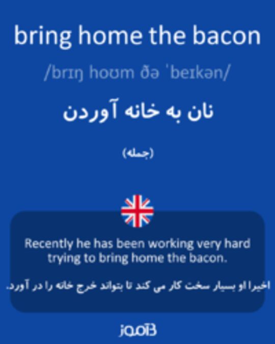  تصویر bring home the bacon - دیکشنری انگلیسی بیاموز