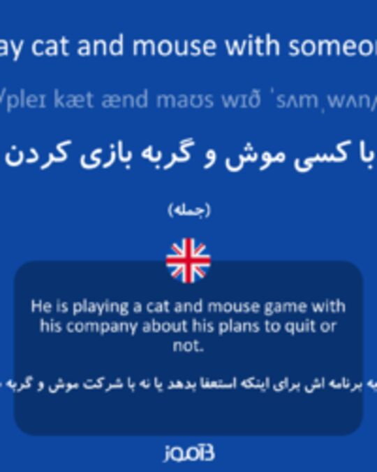  تصویر play cat and mouse with someone - دیکشنری انگلیسی بیاموز