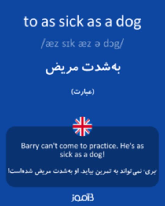  تصویر to as sick as a dog - دیکشنری انگلیسی بیاموز