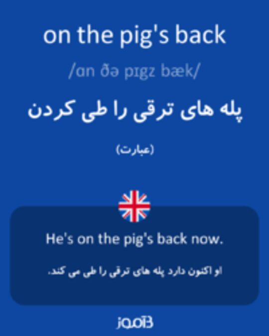  تصویر on the pig's back - دیکشنری انگلیسی بیاموز