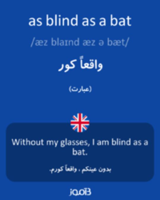  تصویر as blind as a bat - دیکشنری انگلیسی بیاموز