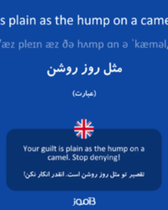  تصویر as plain as the hump on a camel - دیکشنری انگلیسی بیاموز