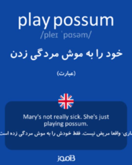  تصویر play possum - دیکشنری انگلیسی بیاموز