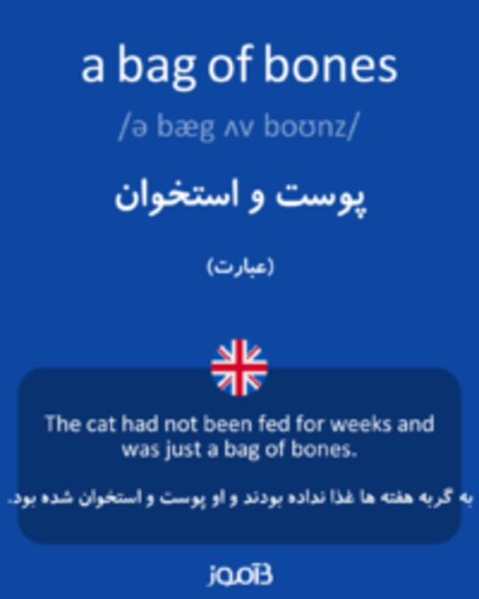 تصویر a bag of bones - دیکشنری انگلیسی بیاموز