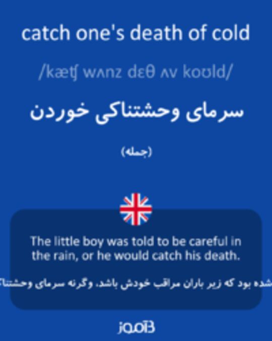  تصویر catch one's death of cold - دیکشنری انگلیسی بیاموز