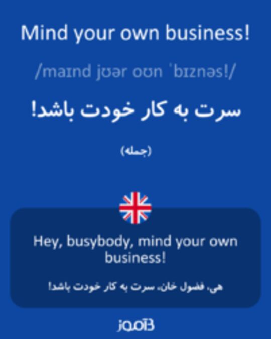  تصویر Mind your own business! - دیکشنری انگلیسی بیاموز