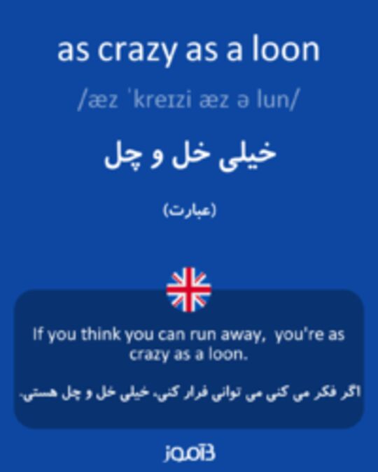  تصویر as crazy as a loon - دیکشنری انگلیسی بیاموز