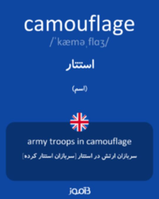  تصویر camouflage - دیکشنری انگلیسی بیاموز