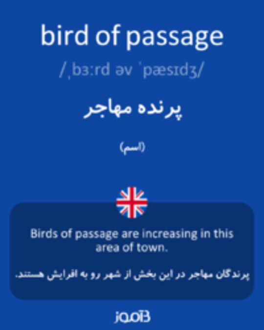  تصویر bird of passage - دیکشنری انگلیسی بیاموز