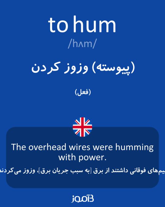 ترجمه کلمه hum به فارسی - دیکشنری انگلیسی بیاموز