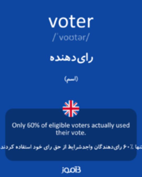  تصویر voter - دیکشنری انگلیسی بیاموز