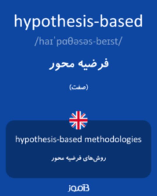  تصویر hypothesis-based - دیکشنری انگلیسی بیاموز