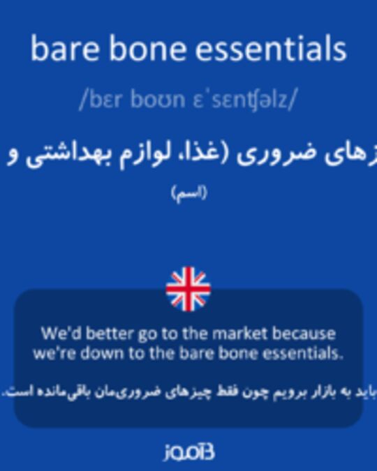  تصویر bare bone essentials - دیکشنری انگلیسی بیاموز