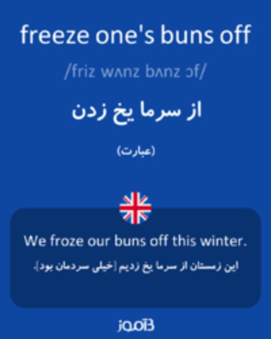  تصویر freeze one's buns off - دیکشنری انگلیسی بیاموز