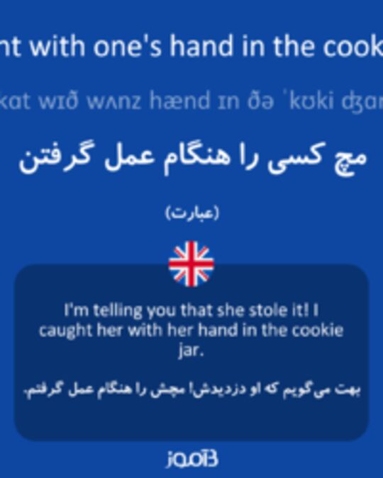  تصویر caught with one's hand in the cookie jar - دیکشنری انگلیسی بیاموز