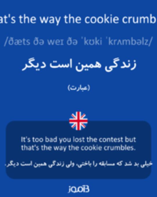  تصویر that's the way the cookie crumbles - دیکشنری انگلیسی بیاموز