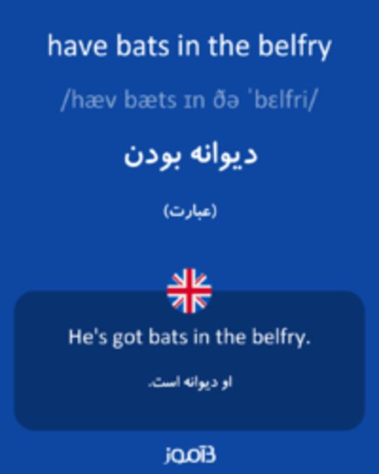  تصویر have bats in the belfry - دیکشنری انگلیسی بیاموز