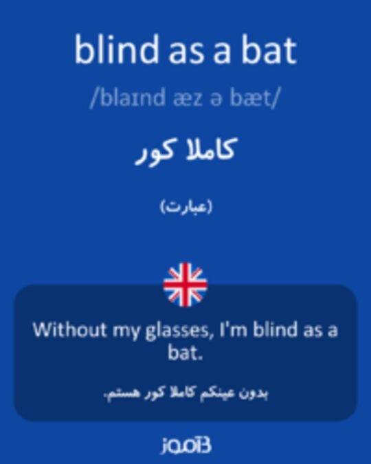  تصویر blind as a bat - دیکشنری انگلیسی بیاموز