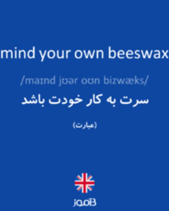  تصویر mind your own beeswax - دیکشنری انگلیسی بیاموز