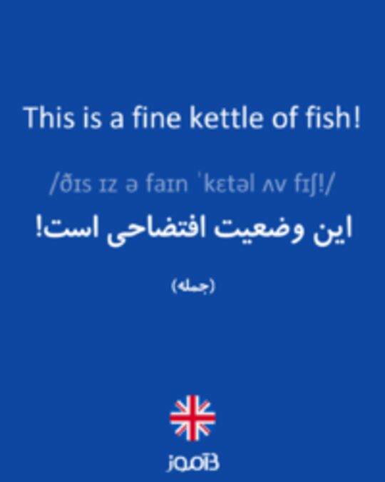  تصویر This is a fine kettle of fish! - دیکشنری انگلیسی بیاموز
