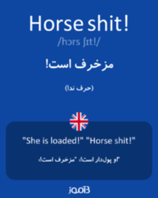  تصویر Horse shit! - دیکشنری انگلیسی بیاموز