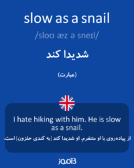  تصویر slow as a snail - دیکشنری انگلیسی بیاموز