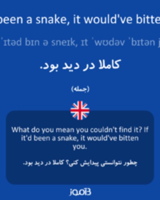  تصویر If it'd been a snake, it would've bitten you. - دیکشنری انگلیسی بیاموز