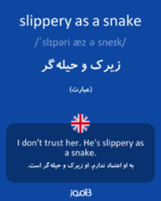  تصویر slippery as a snake - دیکشنری انگلیسی بیاموز