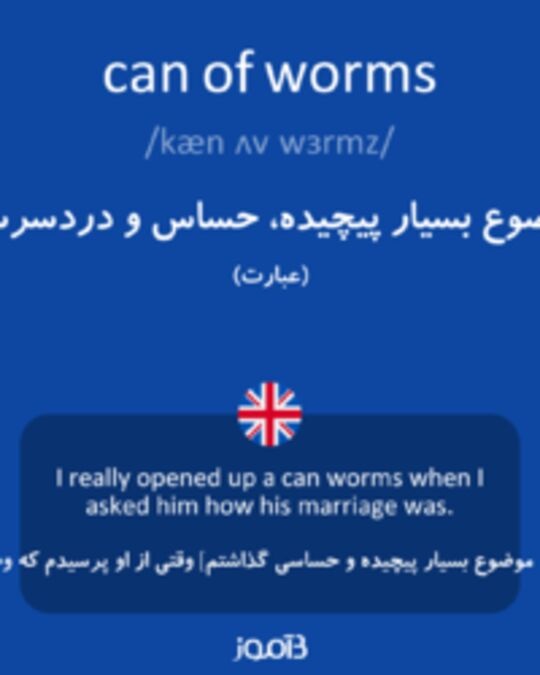  تصویر can of worms - دیکشنری انگلیسی بیاموز