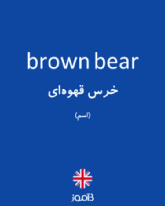  تصویر brown bear - دیکشنری انگلیسی بیاموز