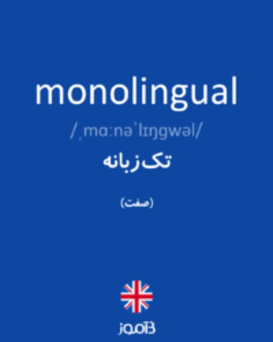  تصویر monolingual - دیکشنری انگلیسی بیاموز