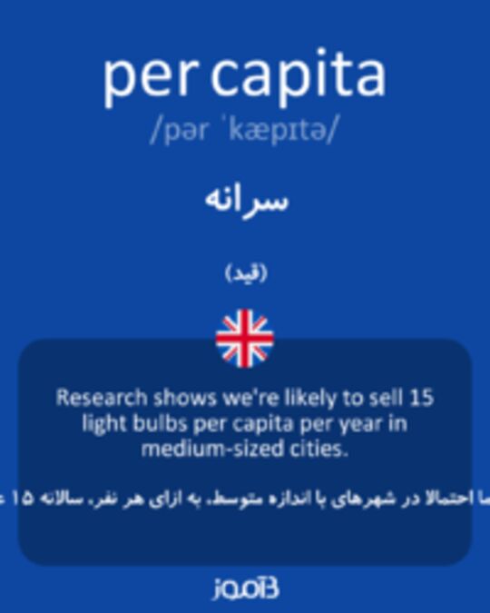  تصویر per capita - دیکشنری انگلیسی بیاموز