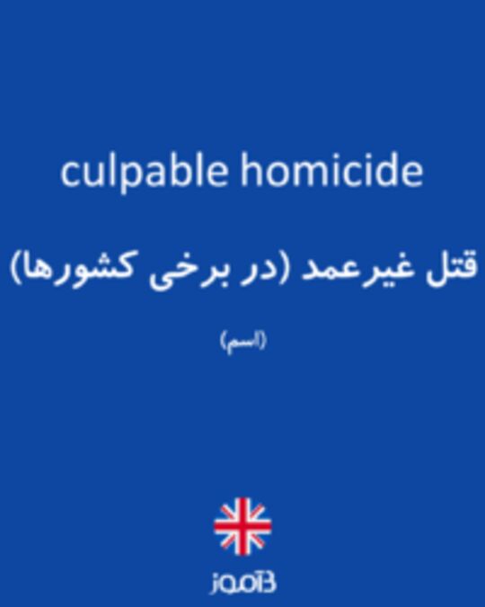  تصویر culpable homicide - دیکشنری انگلیسی بیاموز