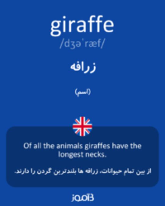  تصویر giraffe - دیکشنری انگلیسی بیاموز