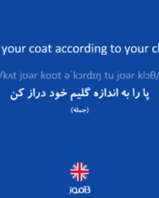  تصویر Cut your coat according to your cloth - دیکشنری انگلیسی بیاموز