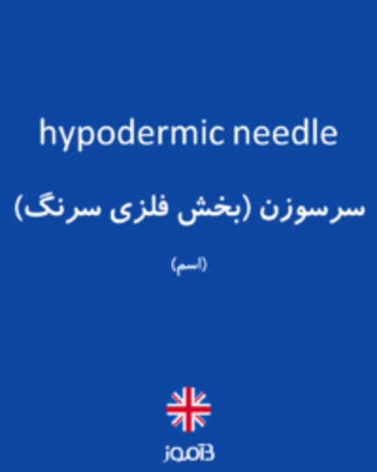  تصویر hypodermic needle - دیکشنری انگلیسی بیاموز