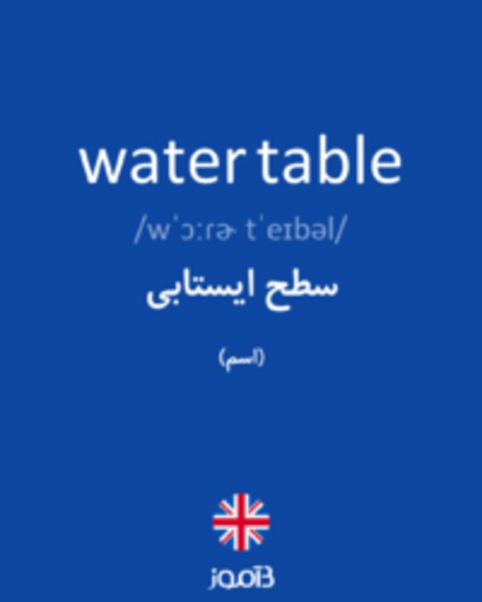  تصویر water table - دیکشنری انگلیسی بیاموز