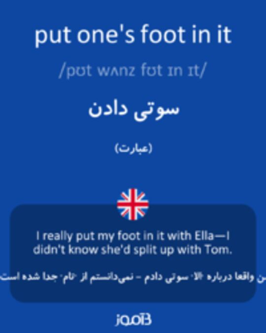  تصویر put one's foot in it - دیکشنری انگلیسی بیاموز