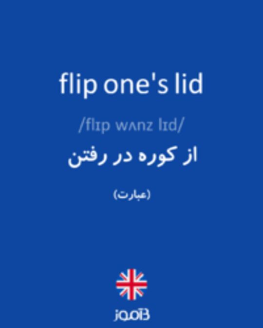  تصویر flip one's lid - دیکشنری انگلیسی بیاموز