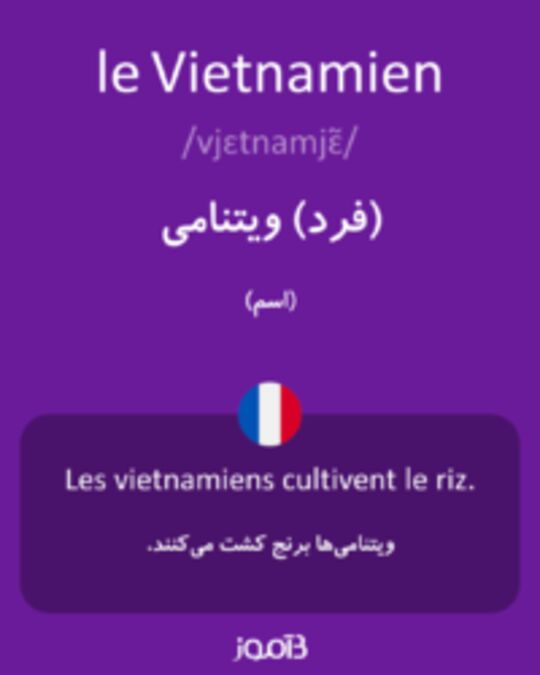  تصویر le Vietnamien - دیکشنری انگلیسی بیاموز