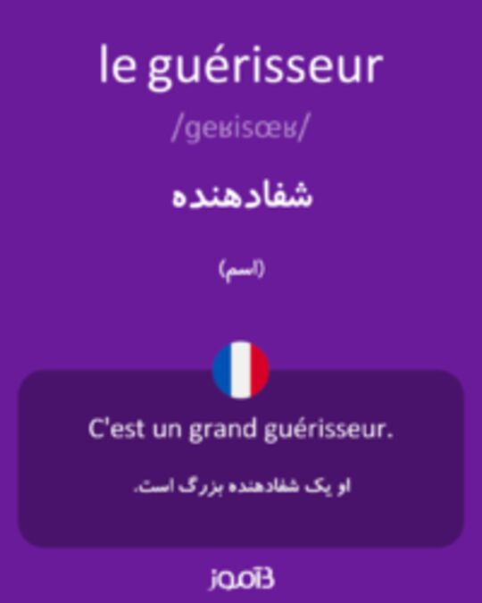  تصویر le guérisseur - دیکشنری انگلیسی بیاموز