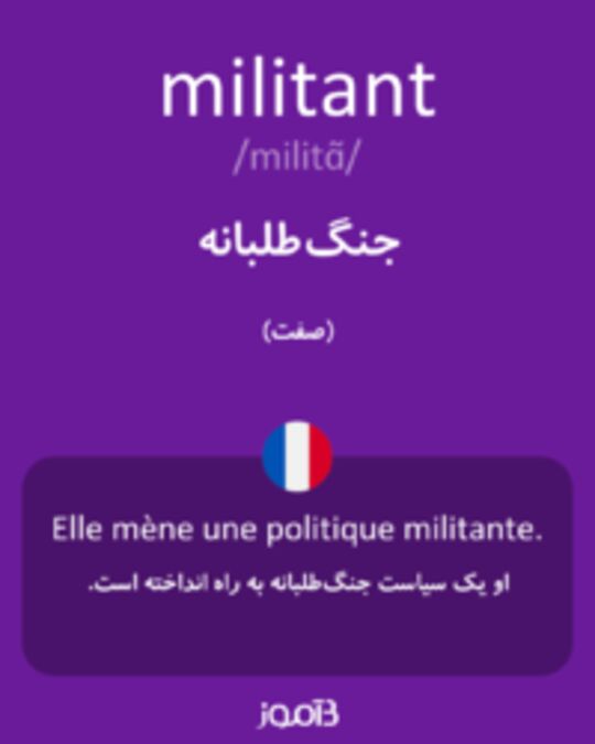  تصویر militant - دیکشنری انگلیسی بیاموز