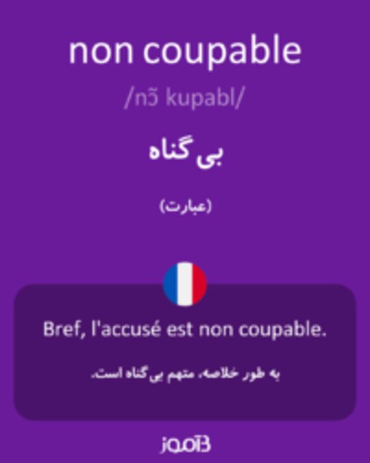  تصویر non coupable - دیکشنری انگلیسی بیاموز